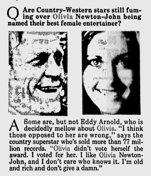 Eddy Arnold supports Olivia - Lakeland Ledger