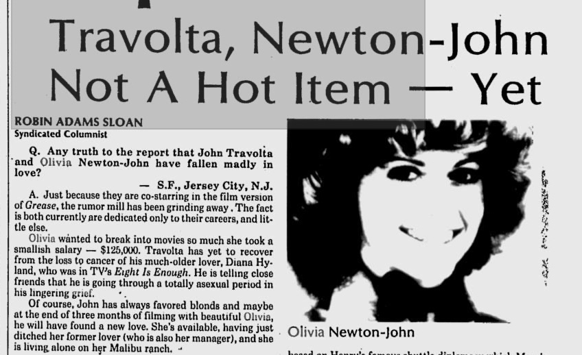 Travolta, Newton-John Not A Hot Item Yet - The Evening Independent