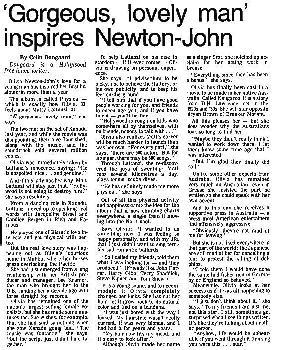 Gorgeous, lovely man inspires Newton-John - The Phoenix