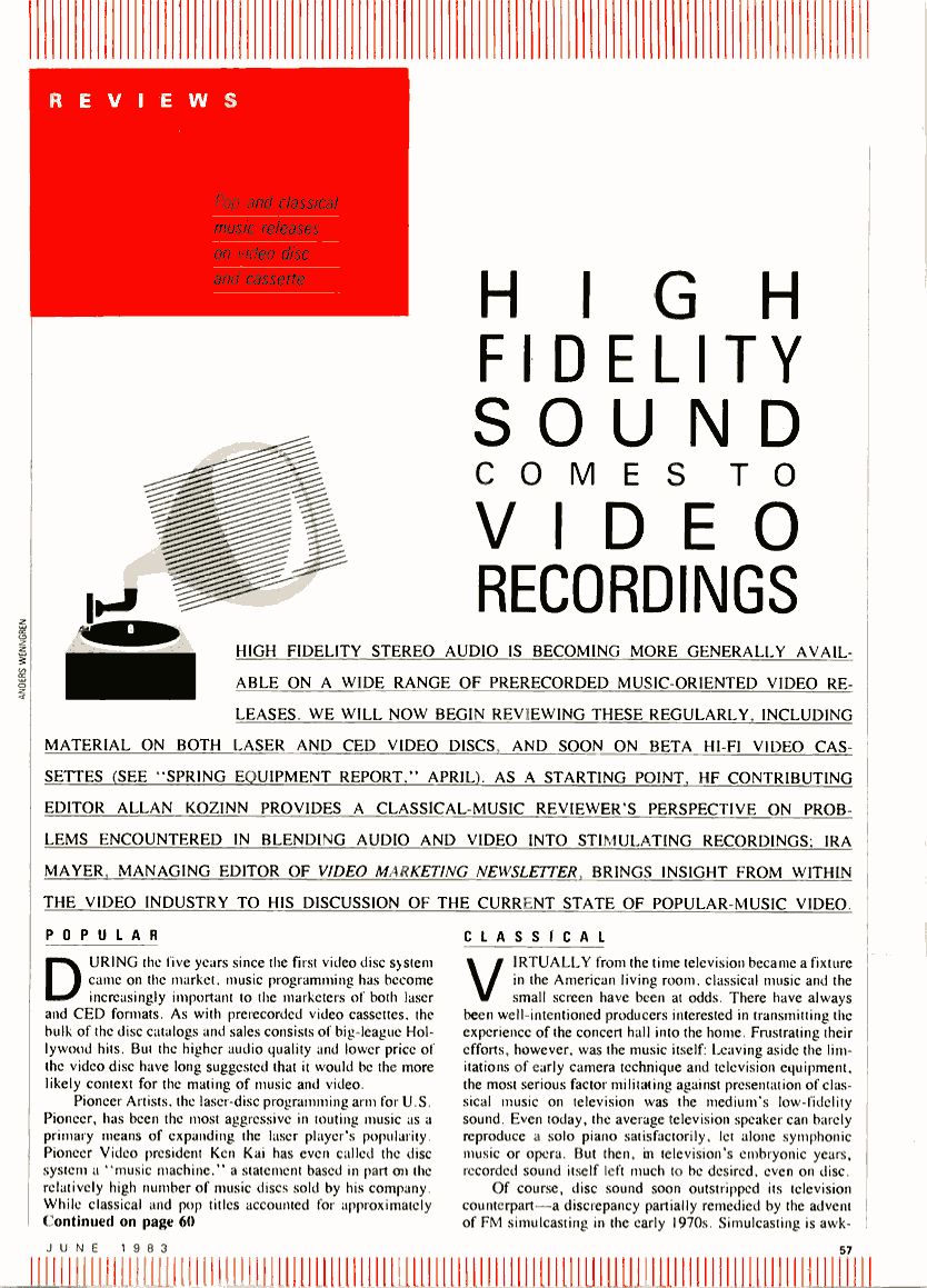 videogram reviews including Physical - High Fidelity