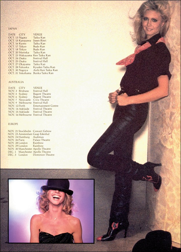 Olivia's 1978 Totally Hot tour - Japan, Australia, Europe