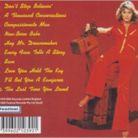 Don't Stop Believin' Australian 1998 CD release, Olivia Newton-John back cover