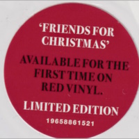 Friends For Christmas red vinyl 2023 sticker