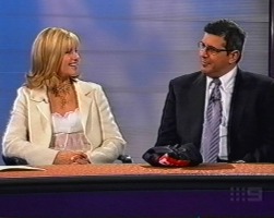 screenshot Olivia Newton-John Footy Show 2003