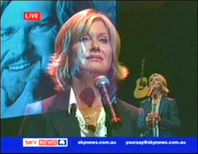 Olivia Newton-John performs at Billy Thorpe's memorial service March 2007