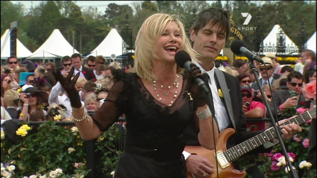 Olivia Newton-John at Melbourne Cup