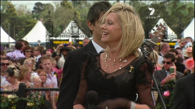 Olivia Newton-John at Melbourne Cup