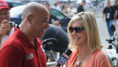 Olivia Newton-John at Indianapolis Lights Freedom 100 race May 2012