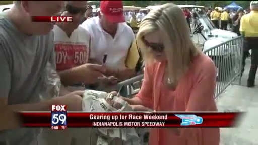 Olivia Newton-John at Indianapolis Lights Freedom 100 race May 2012