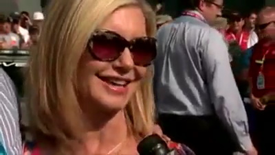 Olivia Newton-John at Indianapolis Lights Freedom 100 race May 2012