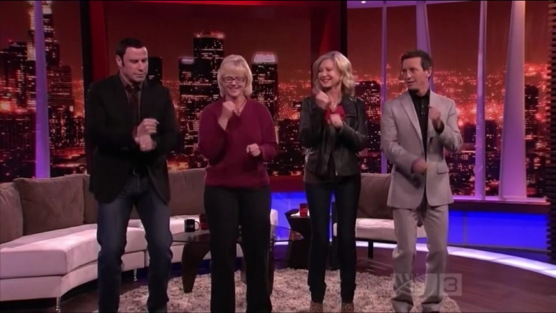 Olivia Newton-John and John Travolta on Rove LA 2012