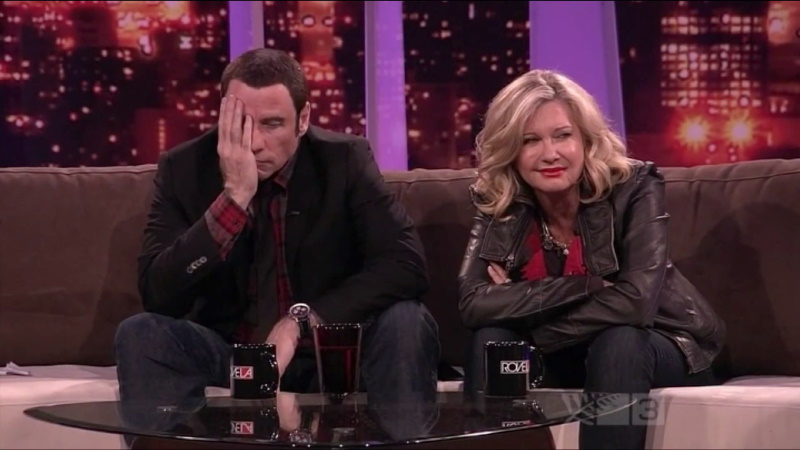 Olivia Newton-John and John Travolta on Rove LA 2012