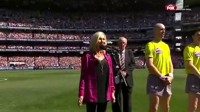 Olivia Newton-John at AFL 2014