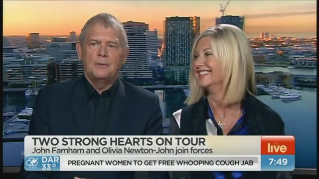 Olivia Newton-John and John Farnham on Sunrise 2015